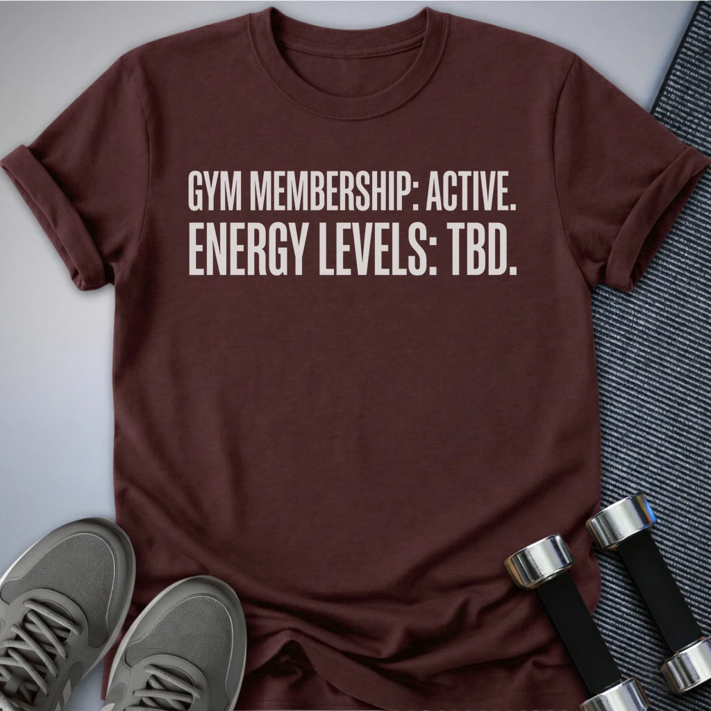 Printify T-Shirt XS / Maroon Energy Level TBD T-Shirt