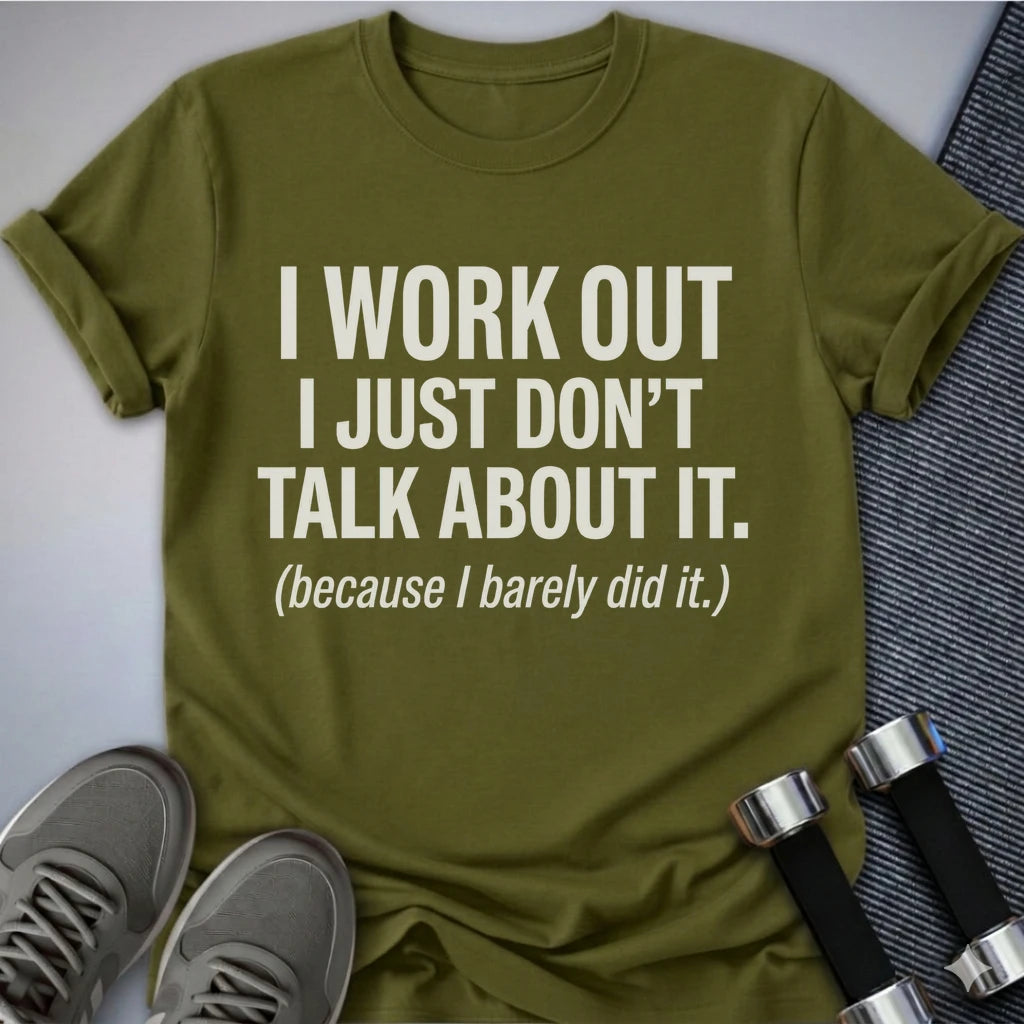 Printify T-Shirt S / Olive I Work Out T-Shirt