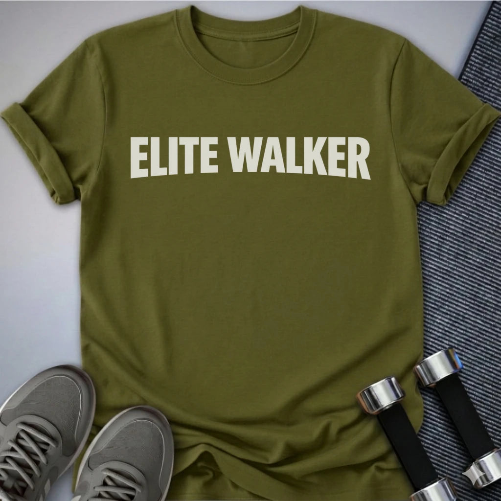 Printify T-Shirt Olive / S Elite Walker Here T-Shirt