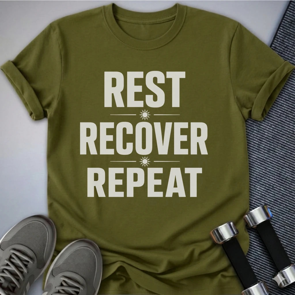 Printify T-Shirt XS / Olive Recover & Repeat T-Shirt