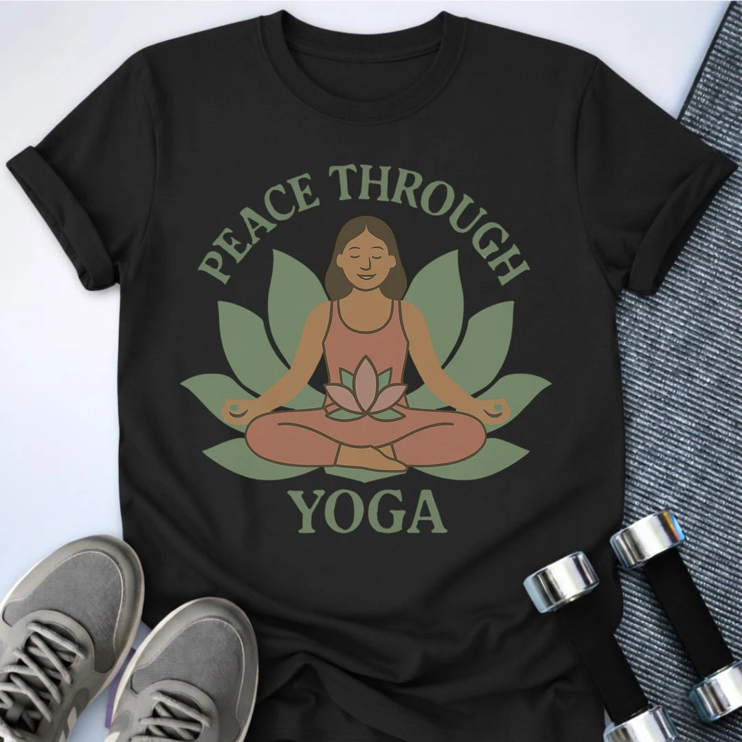 Printify T-Shirt Black / S Peaceful Yoga T-Shirt