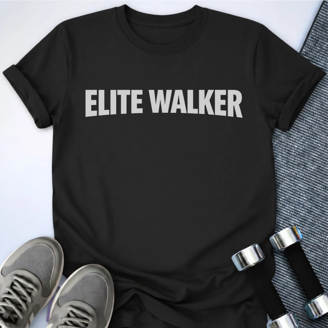 Printify T-Shirt Black / S Elite Walker Here T-Shirt