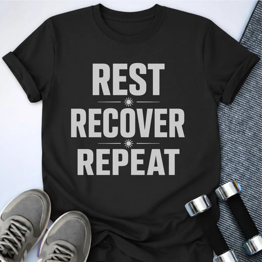 Printify T-Shirt XS / Black Recover & Repeat T-Shirt