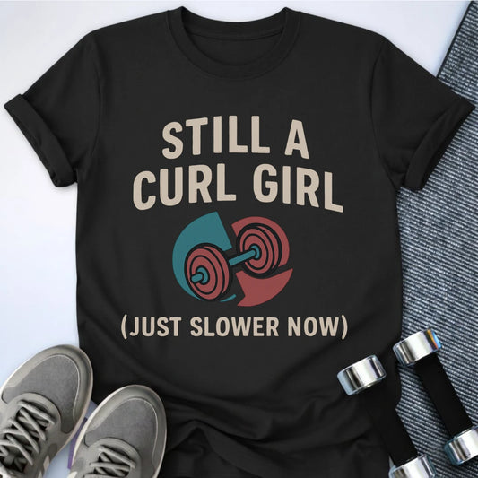 Printify T-Shirt Black / S Curl Girl T-Shirt