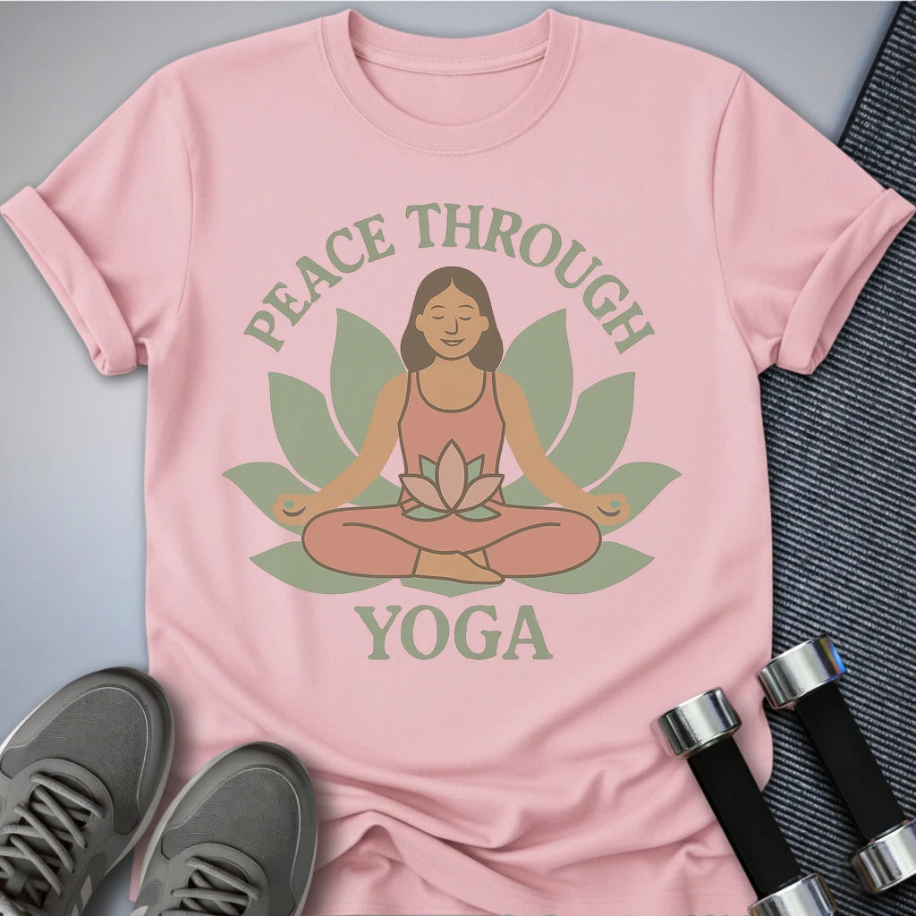 Printify T-Shirt Pink / S Peaceful Yoga T-Shirt