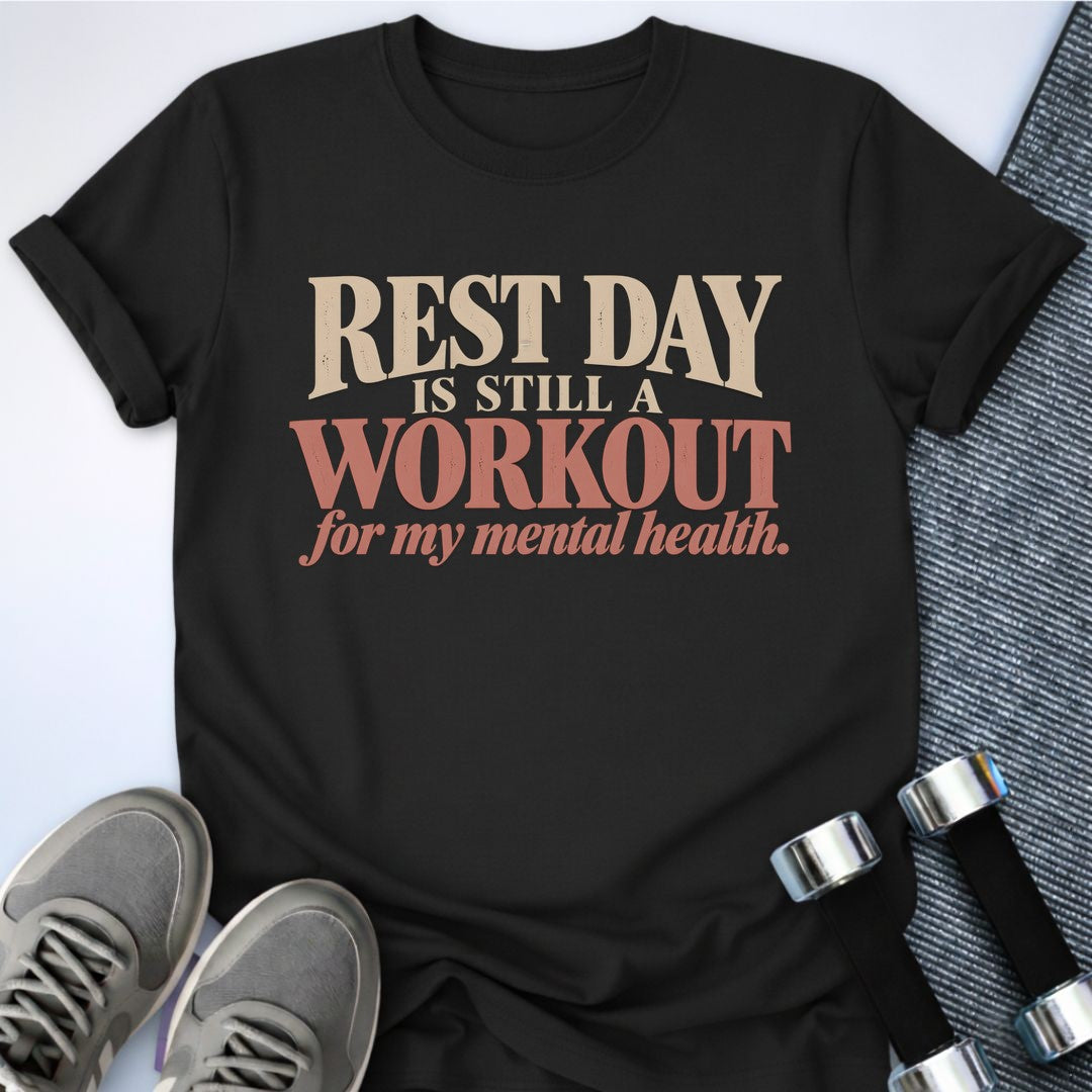 Printify T-Shirt Black / S Rest Day Workout T-Shirt