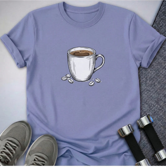 Printify T-Shirt S / Lavender Blue Coffee Please T-Shirt