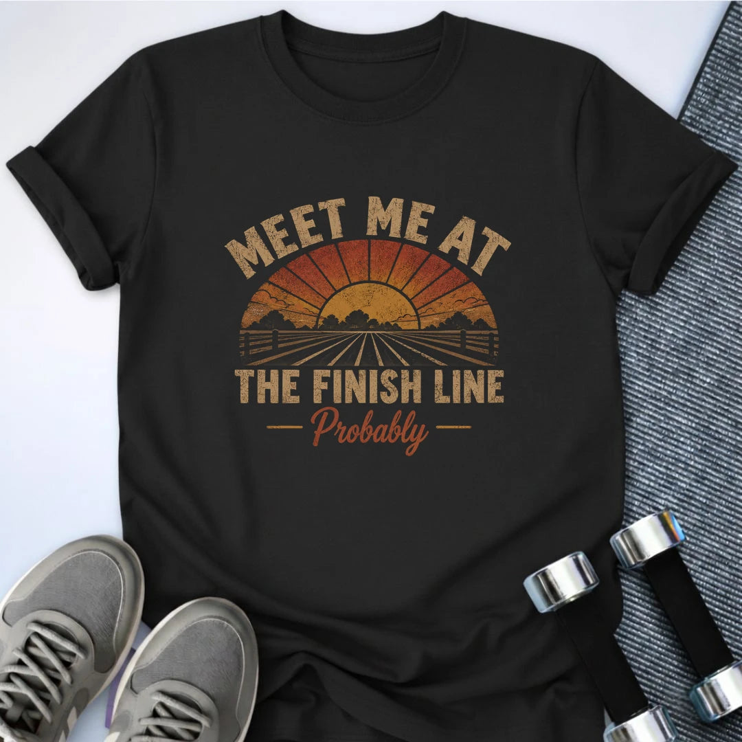 Printify T-Shirt S / Black Finish Line Probably T-Shirt