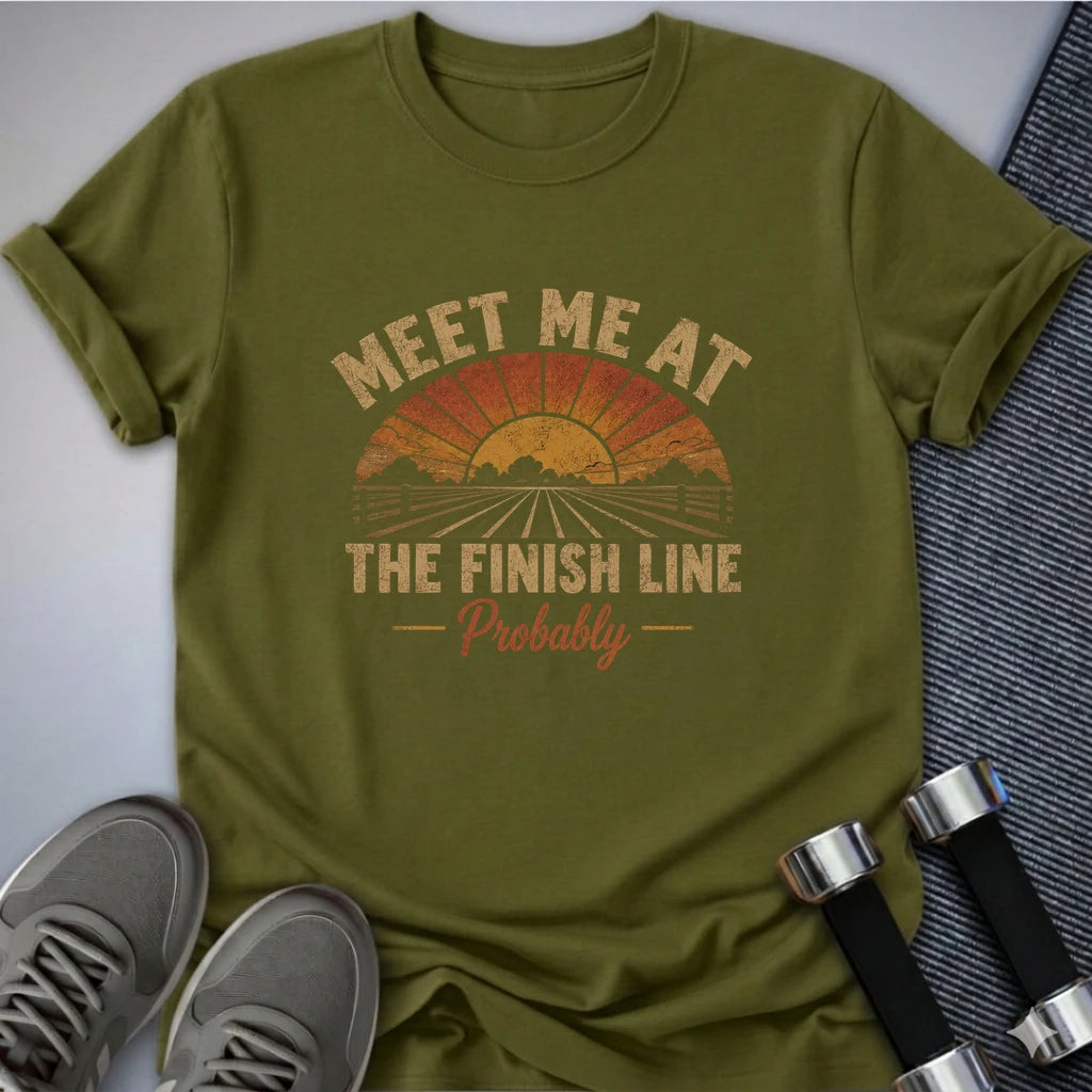 Printify T-Shirt S / Olive Finish Line Probably T-Shirt