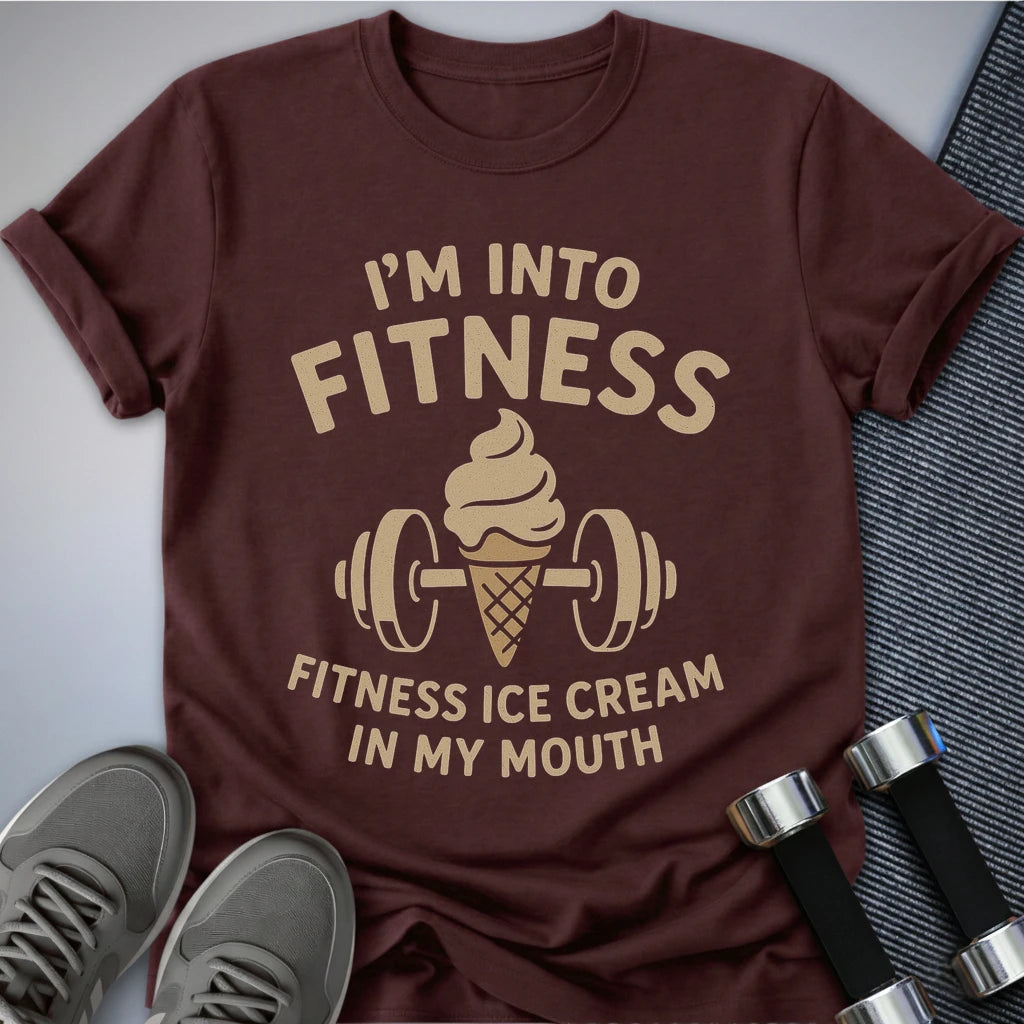 Printify T-Shirt Maroon / S Fitness Humor T-Shirt