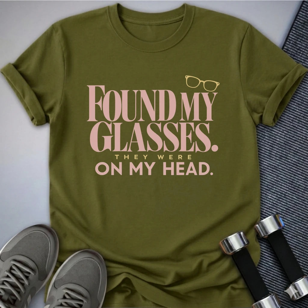 Printify T-Shirt Olive / S Found My Glasses T-Shirt