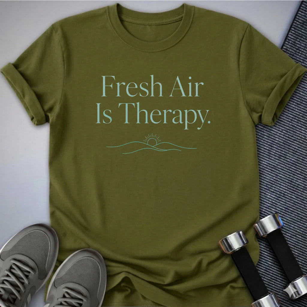 Printify T-Shirt S / Olive Fresh Air Therapy T-Shirt