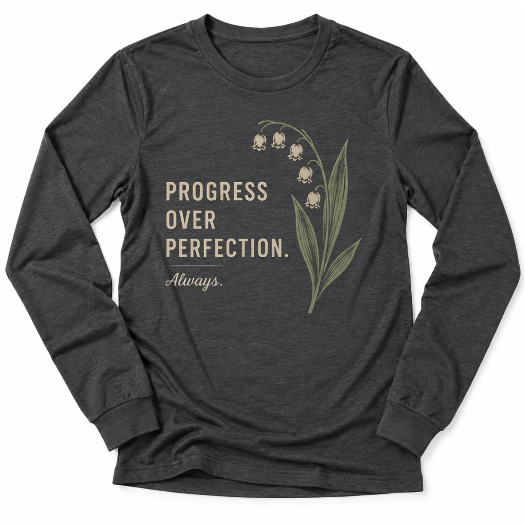 Printify Long-sleeve Dark Grey Heather / S Good Enough Bloom Long Sleeve