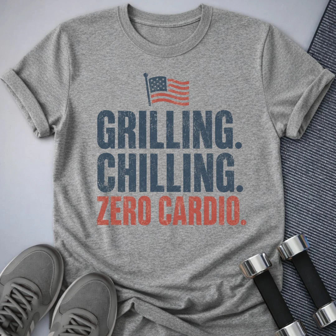 Printify T-Shirt S / Athletic Heather Grilling Chilling T-Shirt