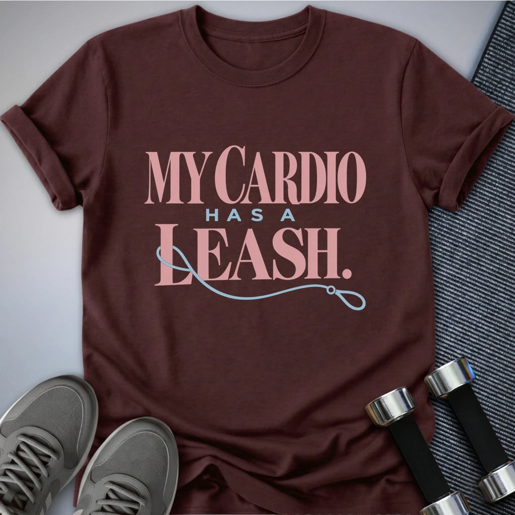 Printify T-Shirt Maroon / S Dog Walking Cardio T-Shirt