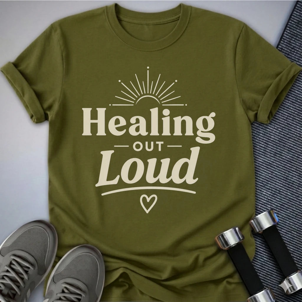 Printify T-Shirt S / Olive Healing Loudly T-Shirt