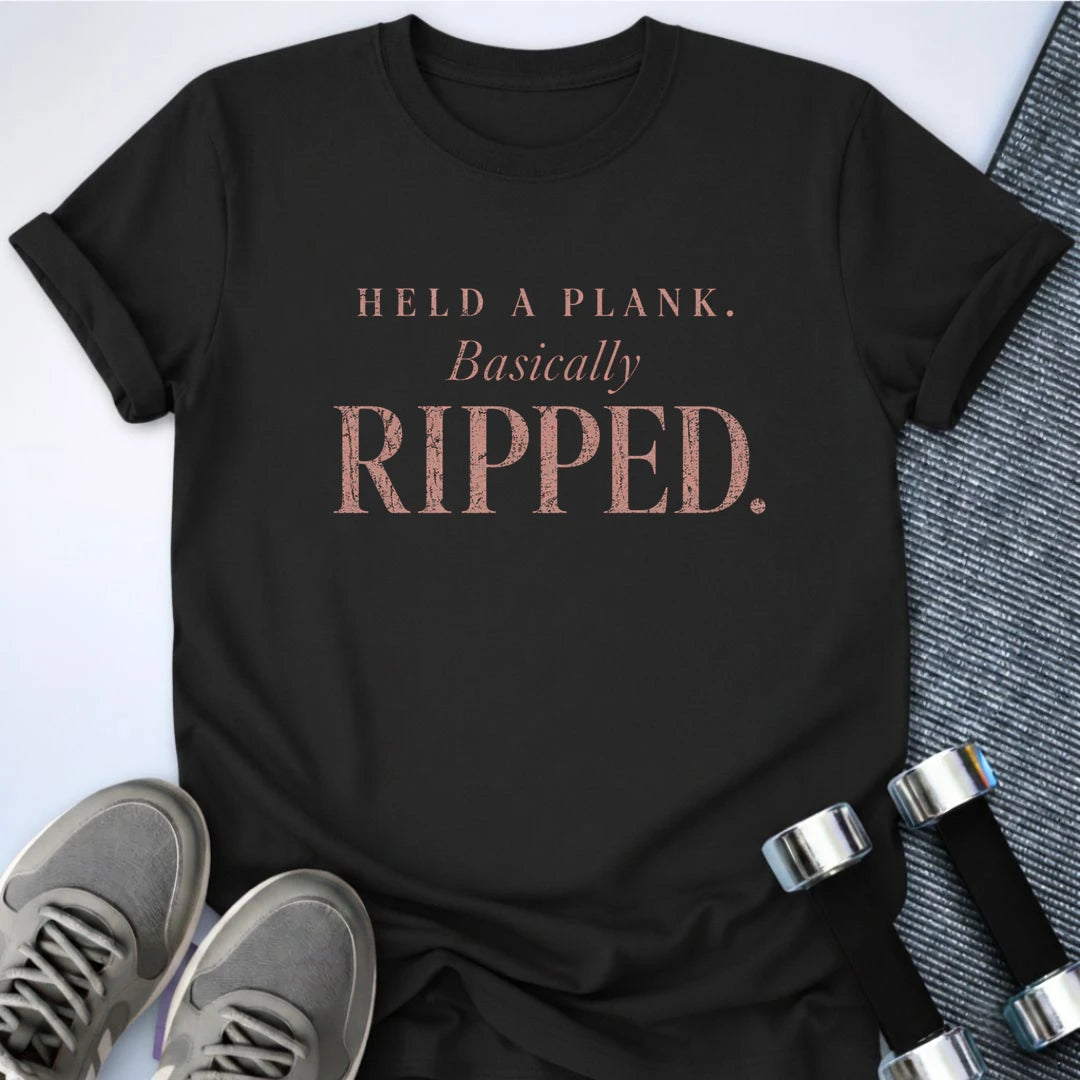 Printify T-Shirt S / Black Held A Plank T-Shirt