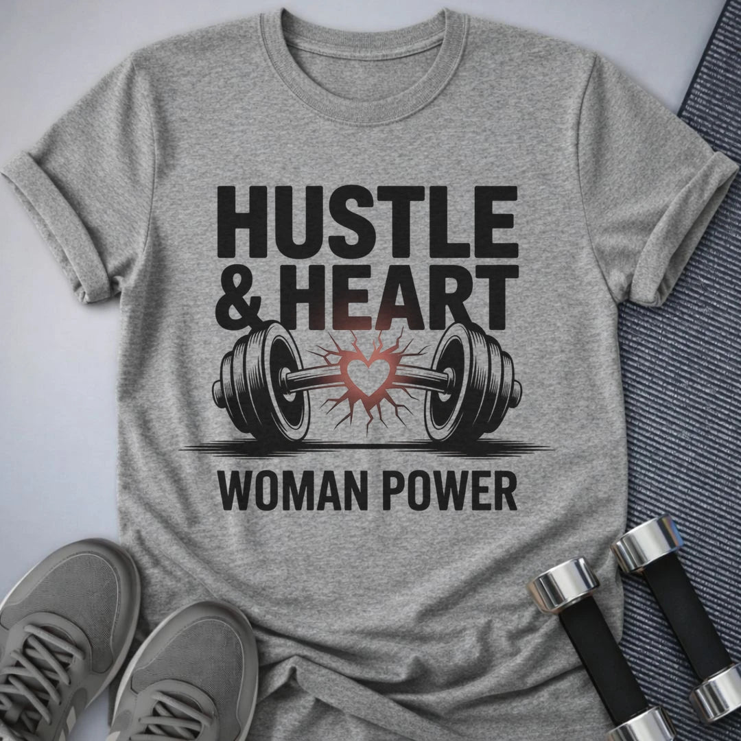 Printify T-Shirt Athletic Heather / S Hustle and Heart T-Shirt