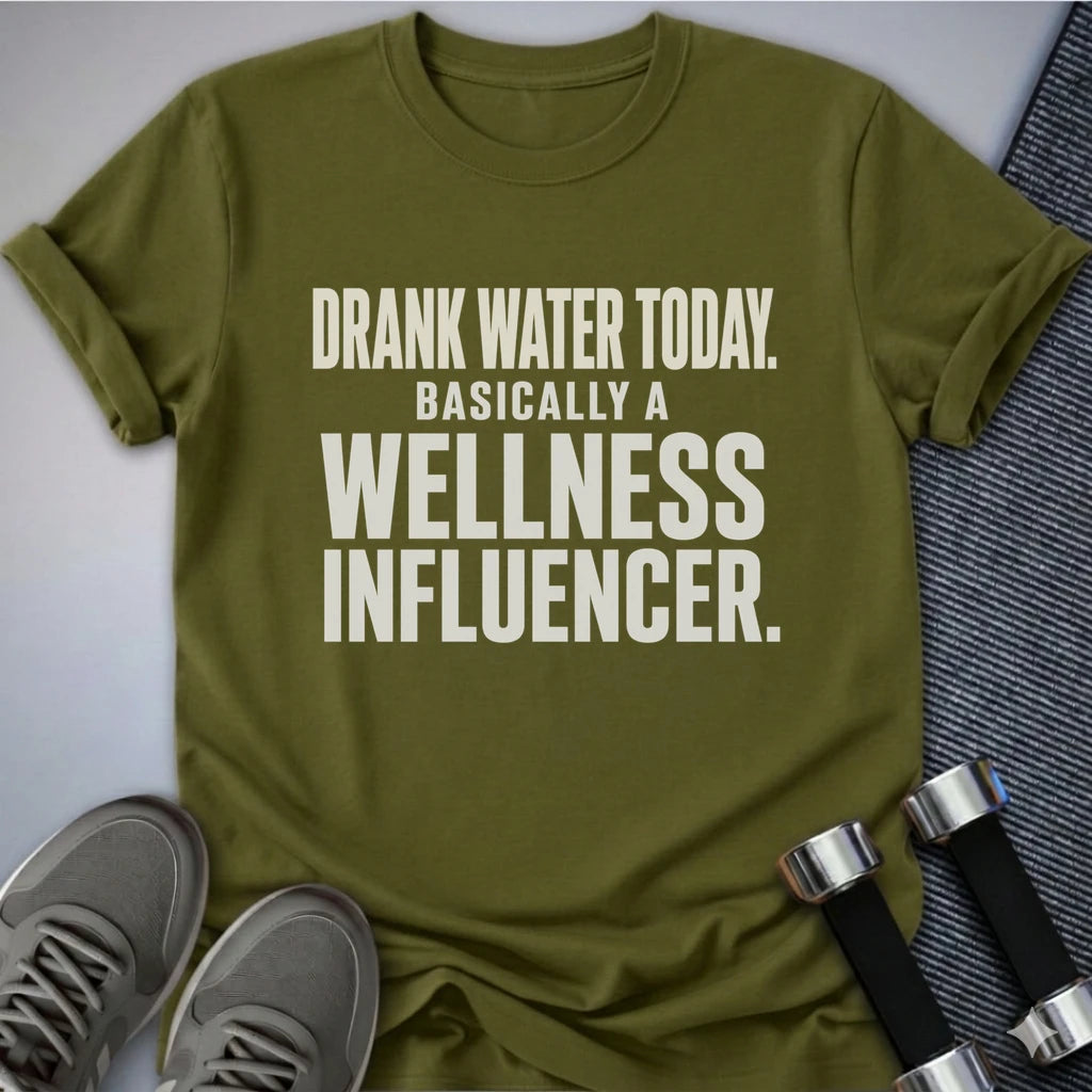 Printify T-Shirt S / Olive I Drank Water T-Shirt