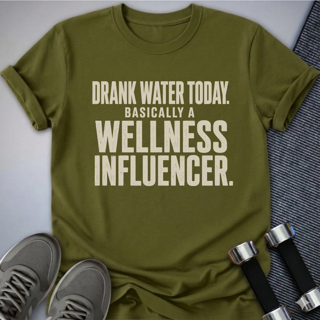 Printify T-Shirt S / Olive I Drank Water T-Shirt