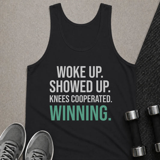 Printify Tank Top XS / Black Knees Are Winning - Tank Top