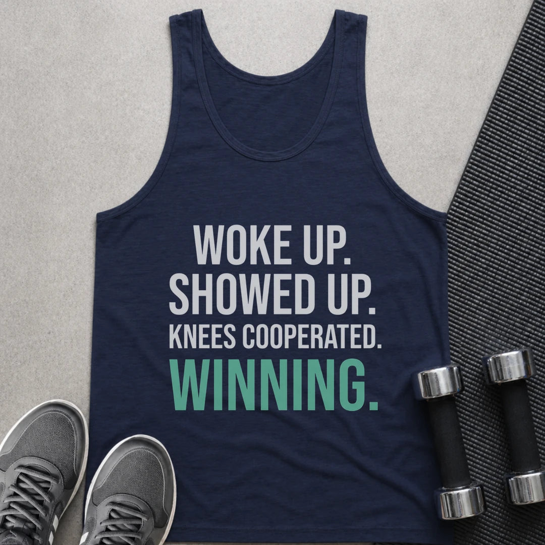 Printify Tank Top XS / Navy Knees Are Winning - Tank Top