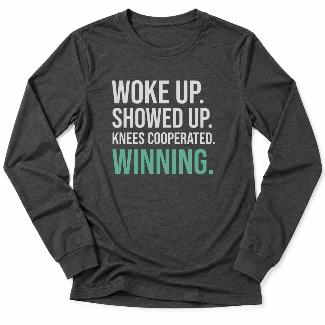 Printify Long-sleeve Dark Grey Heather / S Knees Cooperated Long Sleeve