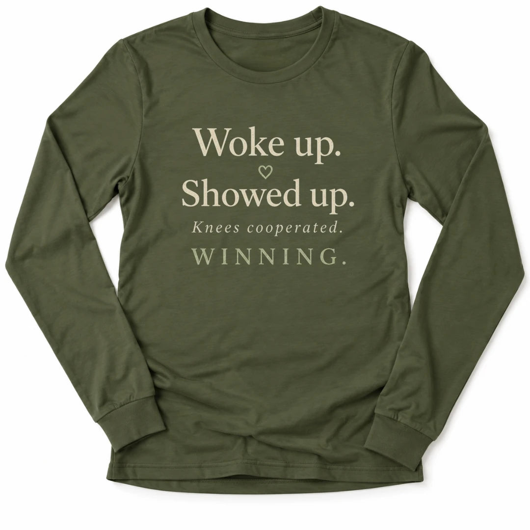 Printify Long-sleeve Military Green / M Knees Winning Soft Long Sleeve