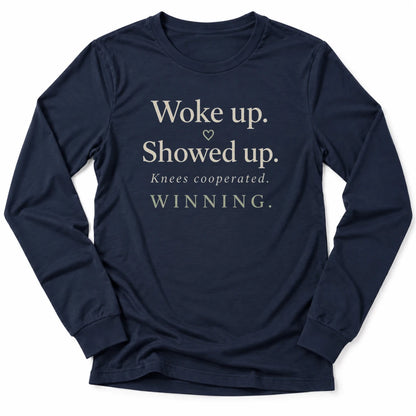 Printify Long-sleeve Navy / S Knees Winning Soft Long Sleeve