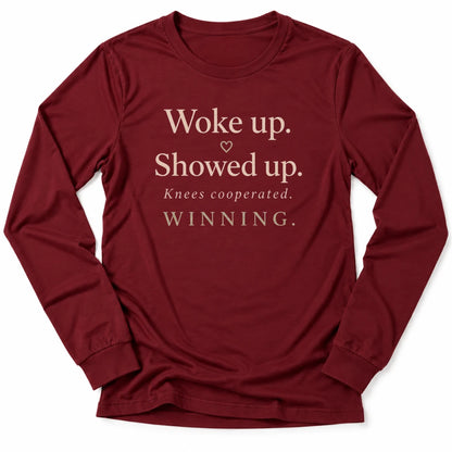 Printify Long-sleeve Cardinal / S Knees Winning Soft Long Sleeve