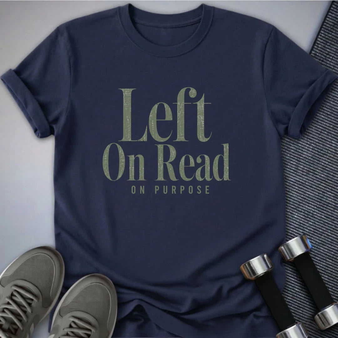 Printify T-Shirt S / Navy Lef On Read T-Shirt