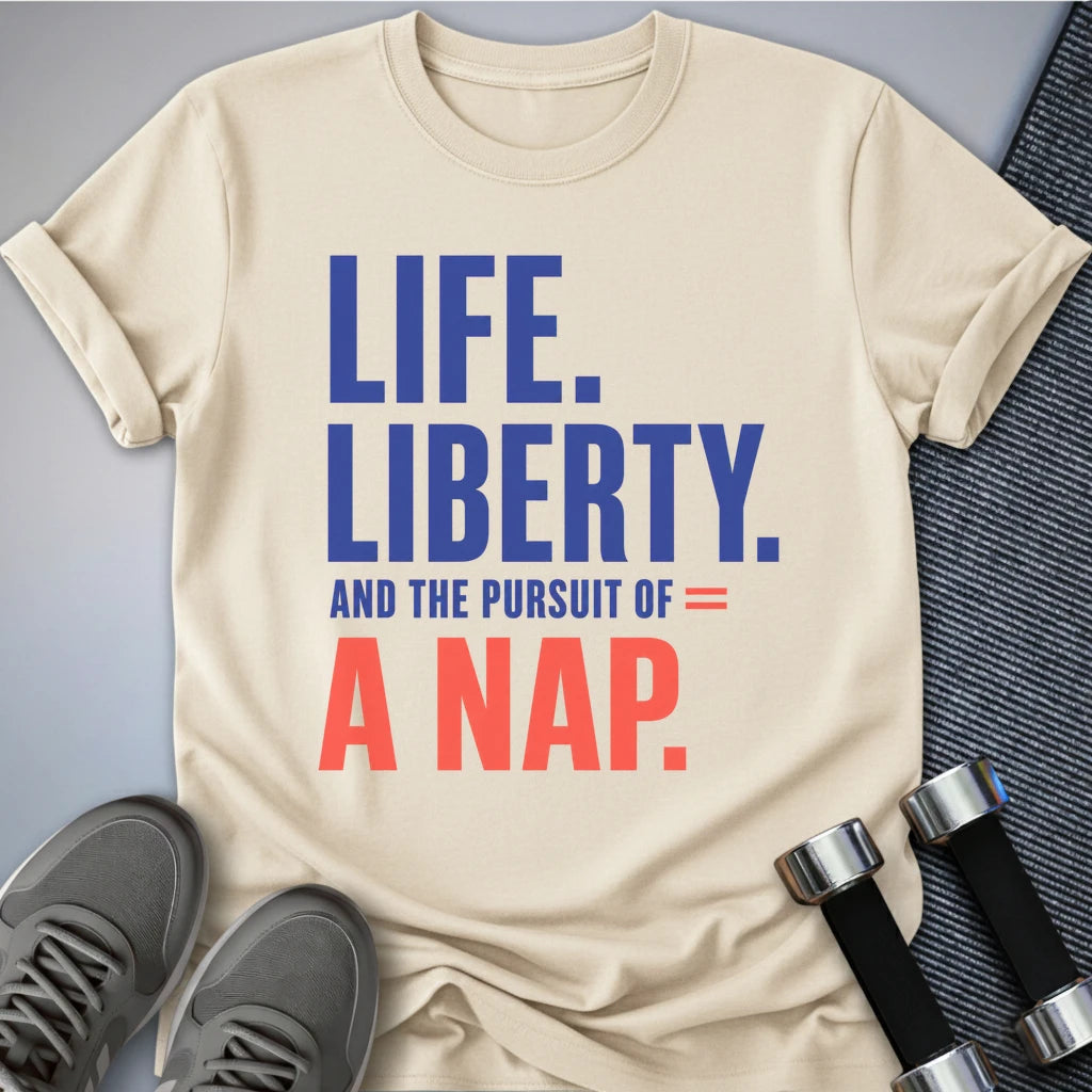 Printify T-Shirt S / Natural Life Liberty Nap T-Shirt