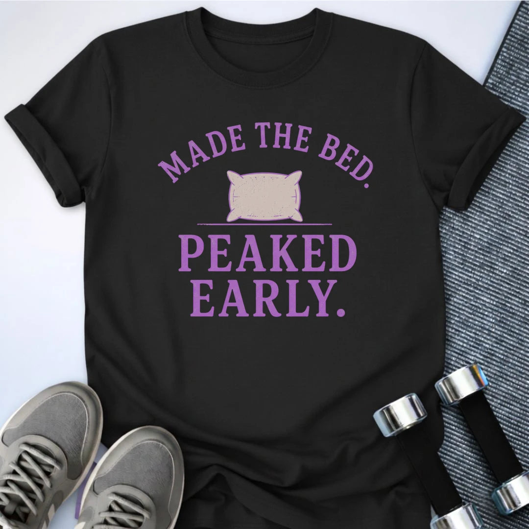 Printify T-Shirt S / Black Made The Bed T-Shirt