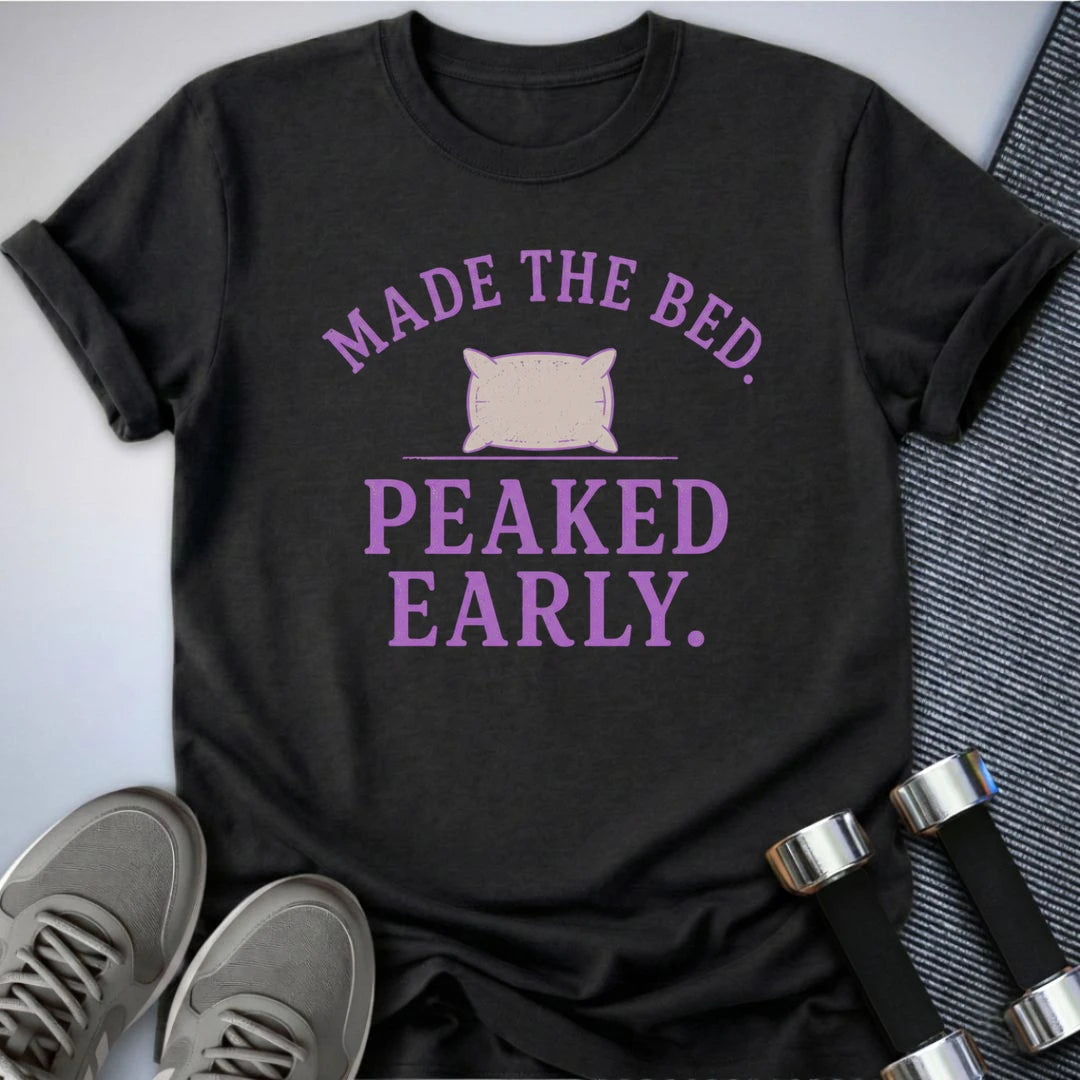 Printify T-Shirt S / Dark Grey Heather Made The Bed T-Shirt