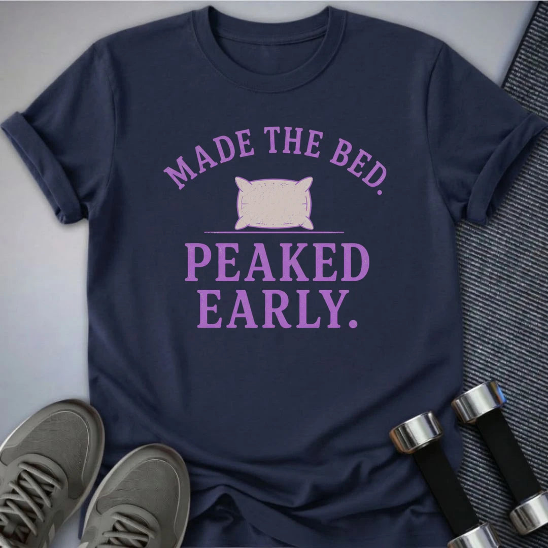 Printify T-Shirt S / Navy Made The Bed T-Shirt