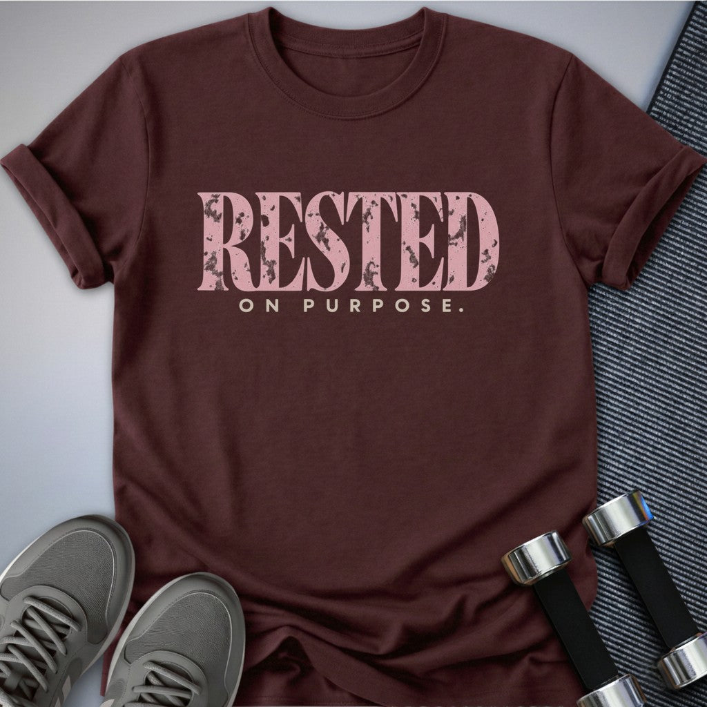 Printify T-Shirt Maroon / S Rested On Purpose T-Shirt