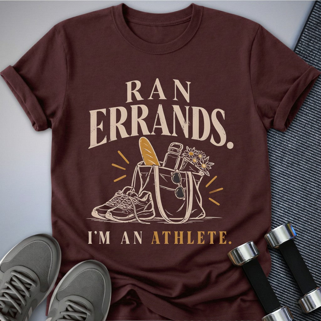 Printify T-Shirt Maroon / S Ran Errands T-Shirt