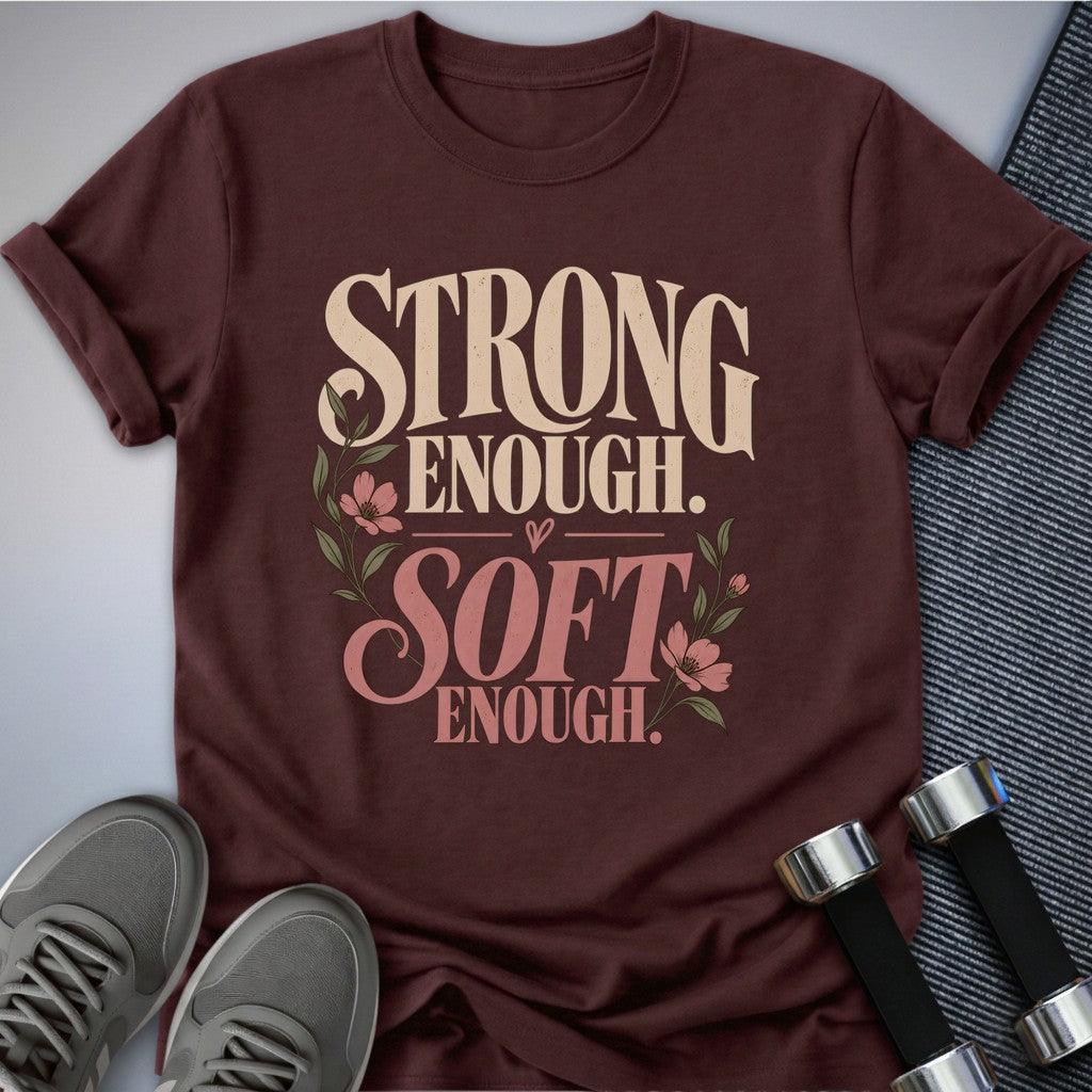 Printify T-Shirt Maroon / S Soft Strong T-Shirt
