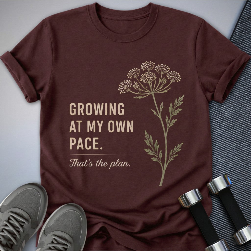 Printify T-Shirt Maroon / S Own Pace T-Shirt