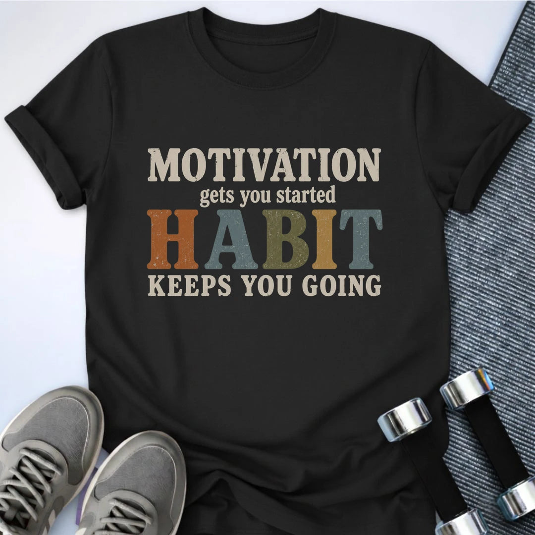 Printify T-Shirt Black / S Motivational Habits T-Shirt
