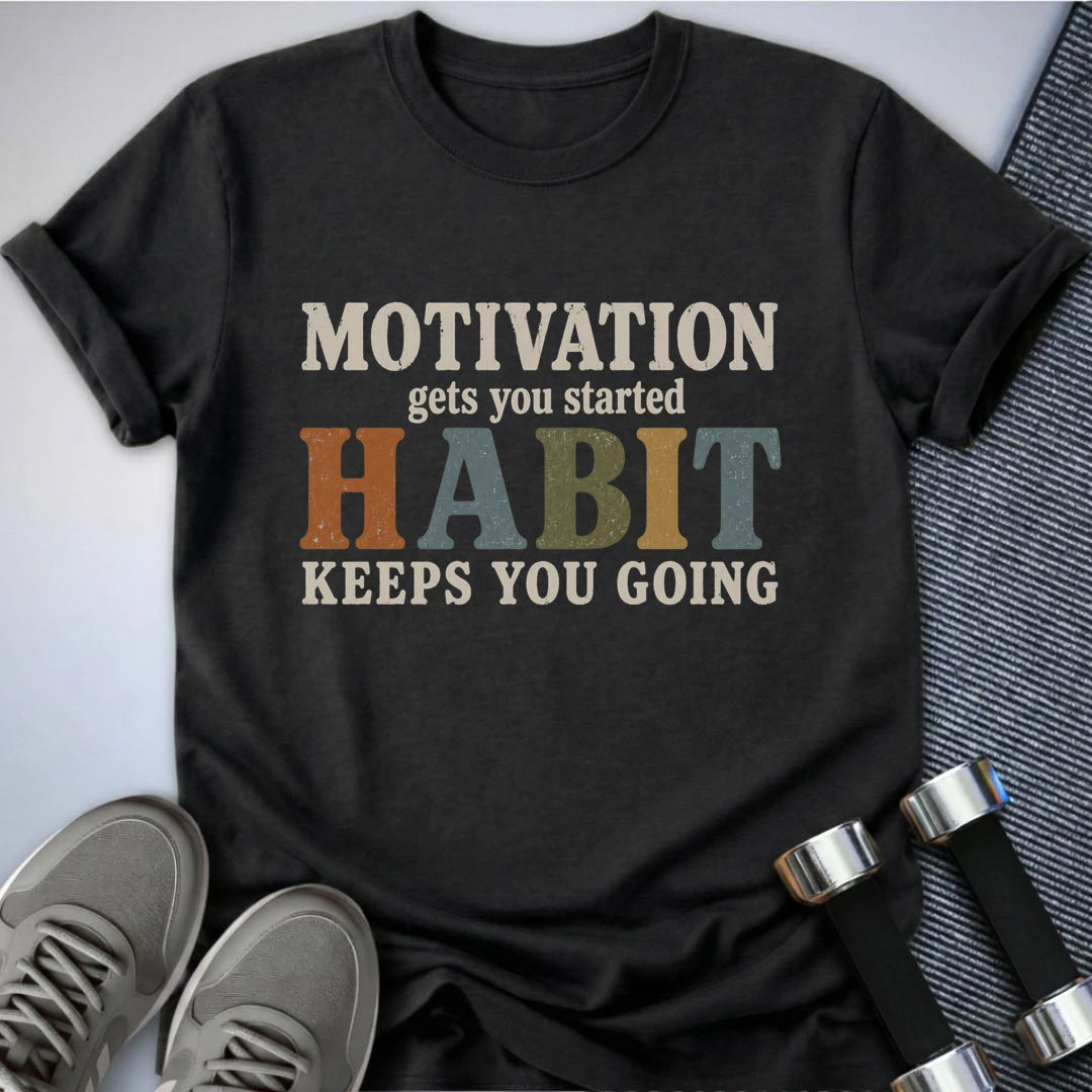Printify T-Shirt Dark Grey Heather / S Motivational Habits T-Shirt