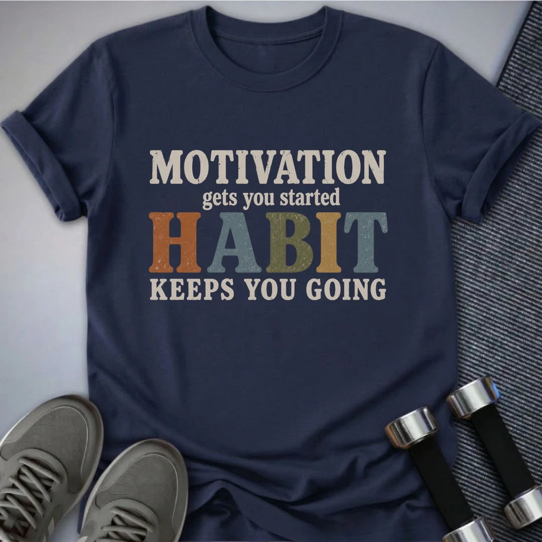 Printify T-Shirt Navy / S Motivational Habits T-Shirt