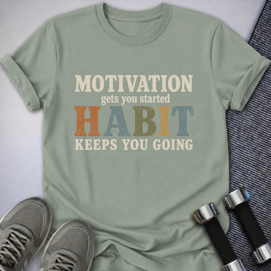 Printify T-Shirt Sage / S Motivational Habits T-Shirt