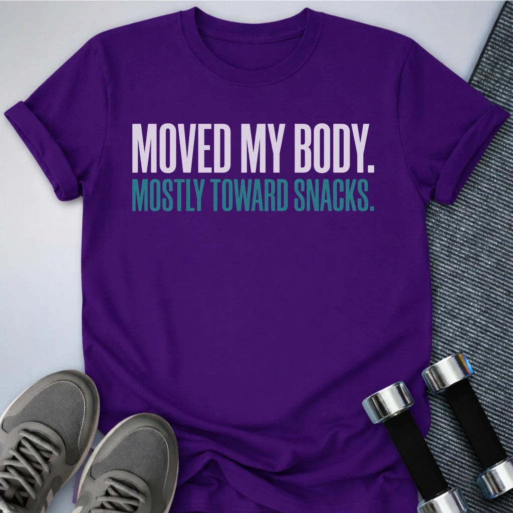 Printify T-Shirt XS / Team Purple Moved My Body T-Shirt