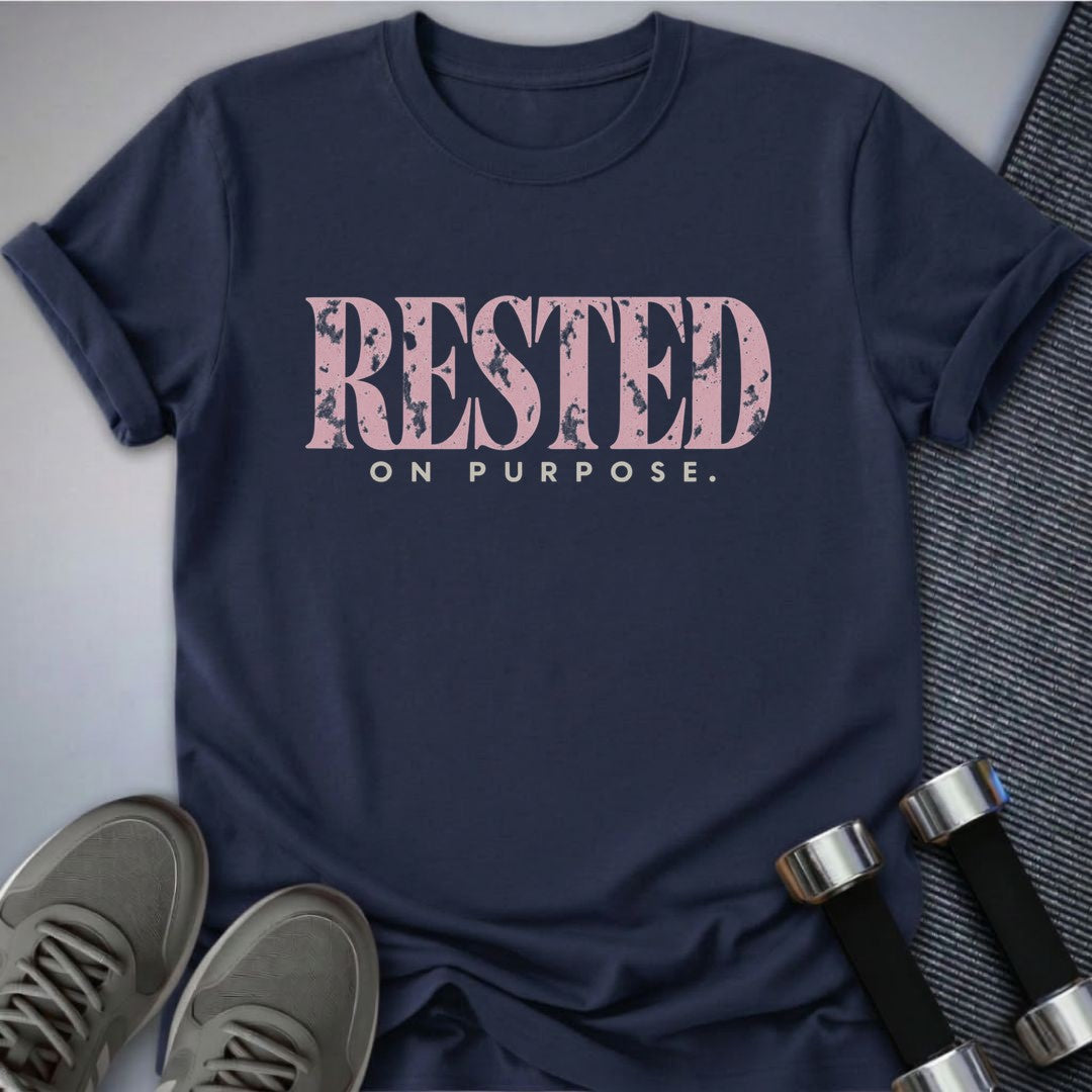 Printify T-Shirt Navy / S Rested On Purpose T-Shirt