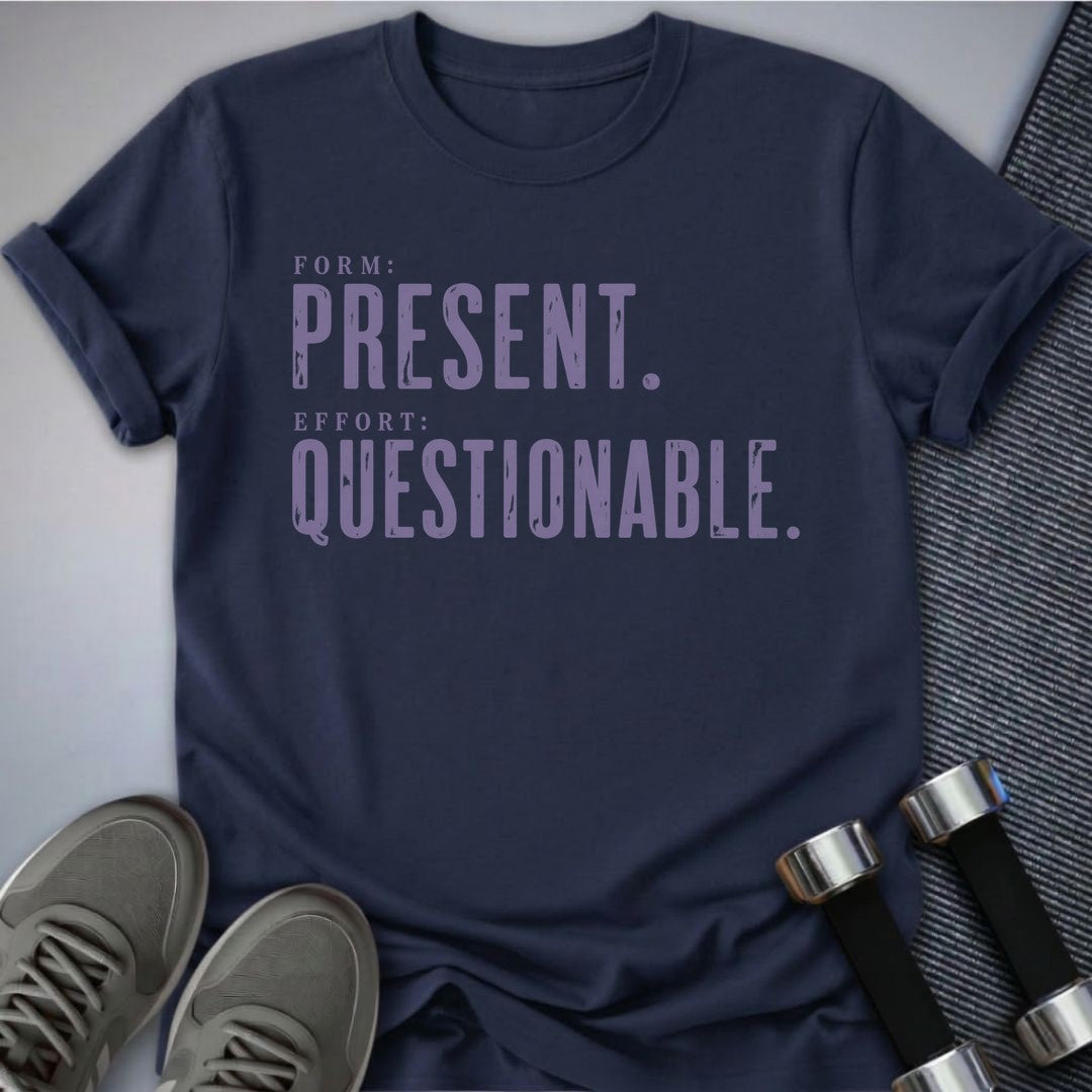 Printify T-Shirt Navy / S Questionable Effort T-Shirt