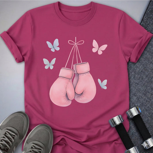 Printify T-Shirt Berry / S Pink boxing gloves T-Shirt