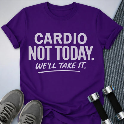 Printify T-Shirt S / Team Purple No Cardio Today T-Shirt