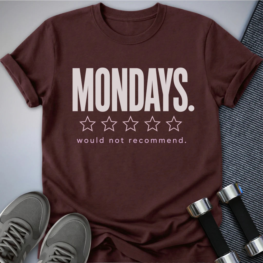 Printify T-Shirt S / Maroon No for Monday T-Shirt