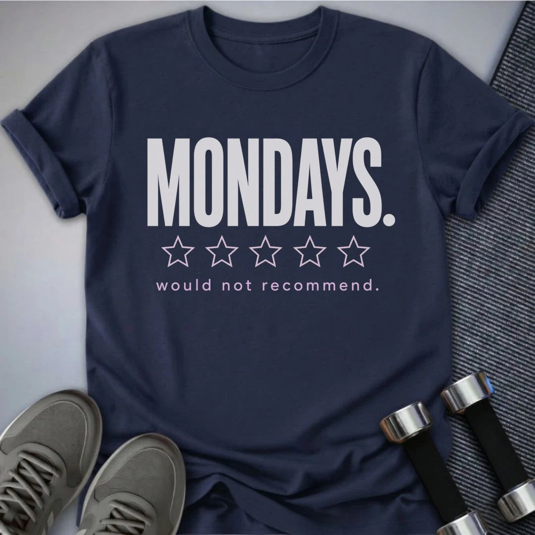 Printify T-Shirt S / Navy No for Monday T-Shirt